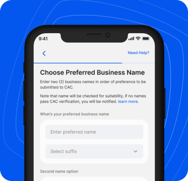 Review and verify your preferred business names